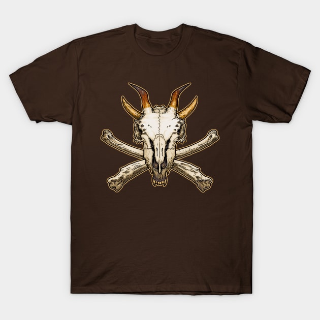 Dragon Skull and Bones T-Shirt by Guy Tensen